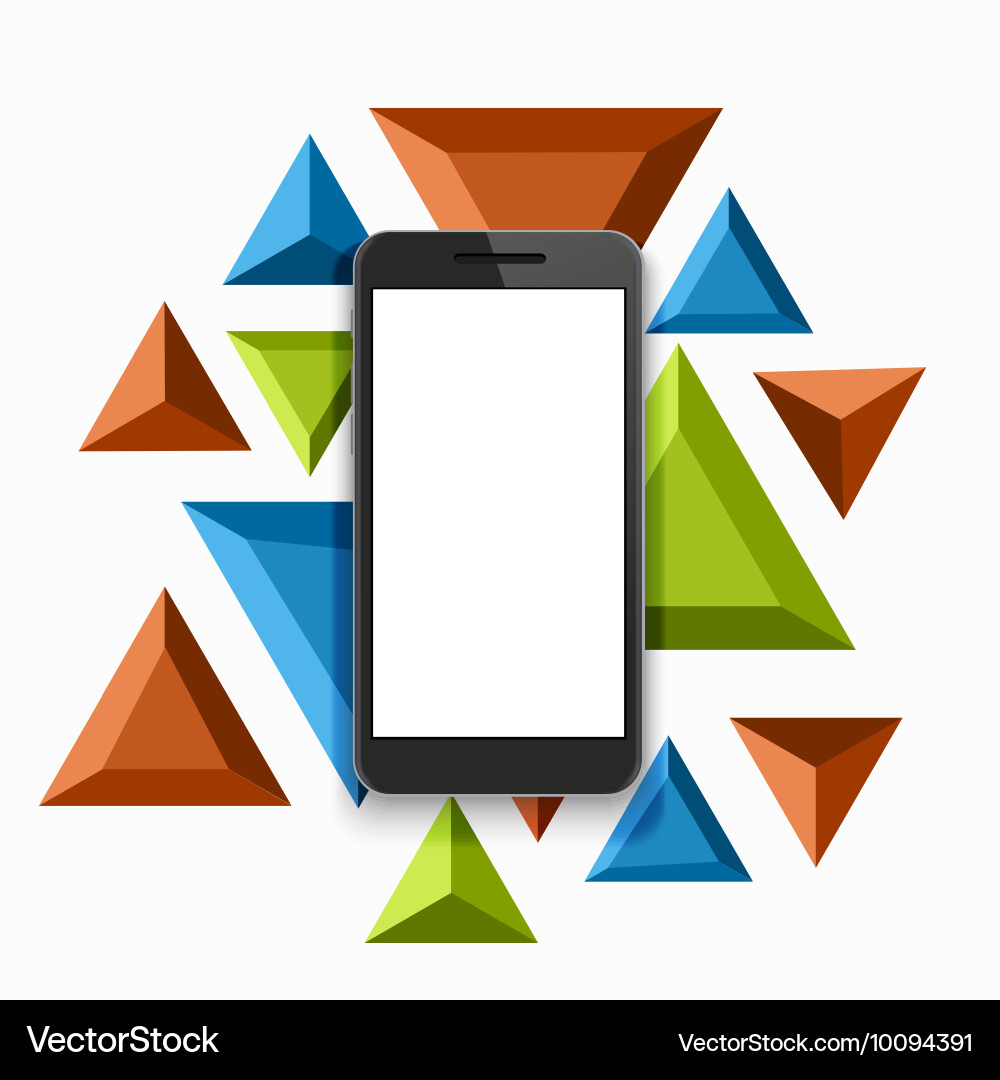 Modern smartphone triangular background Vector Image