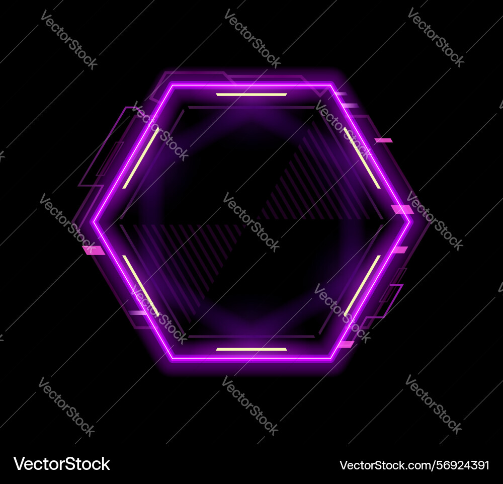 Neon frame hud interface overlay and game asset Neon frame hud interface overlay and game asset vector image