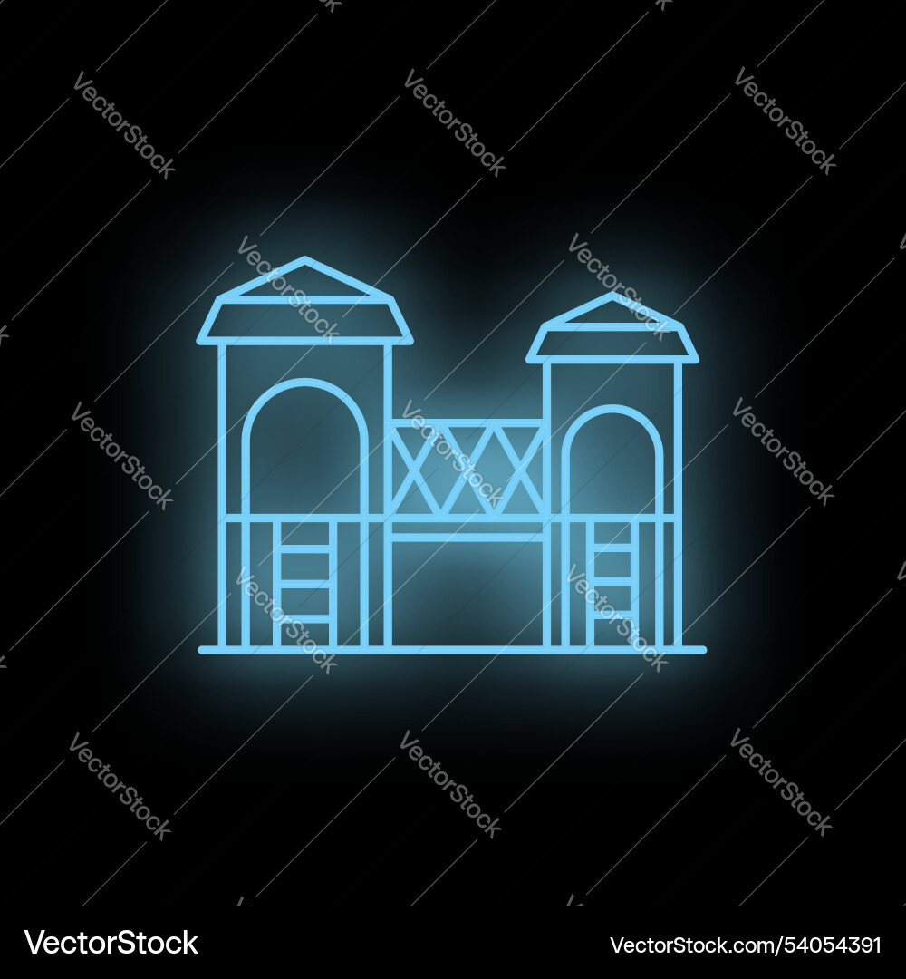 Neon style icon of a playground structure Neon style icon of a playground structure vector image