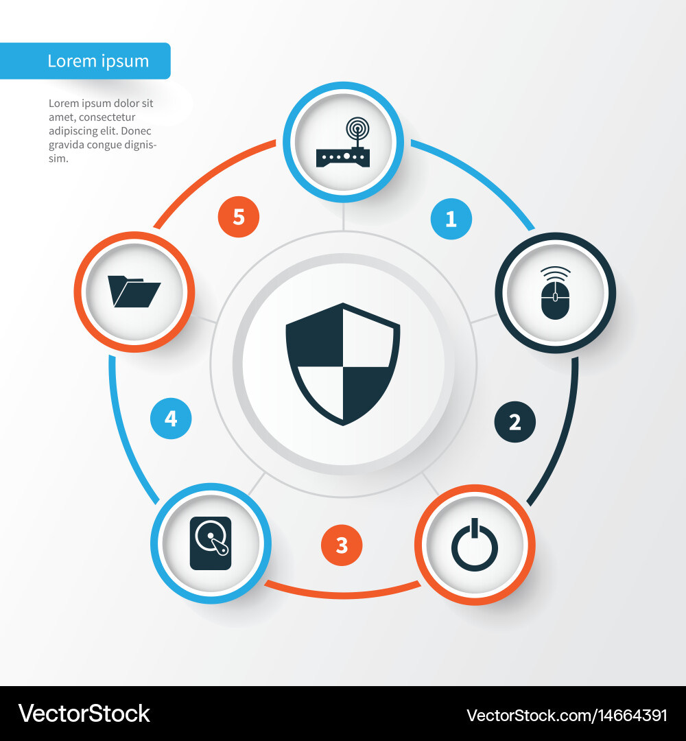 Notebook icons set collection of defense dossier vector image