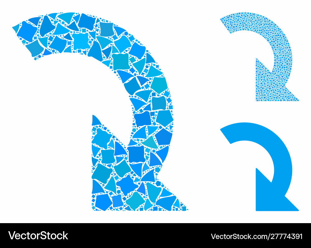 Rotate right composition icon tuberous elements Vector Image