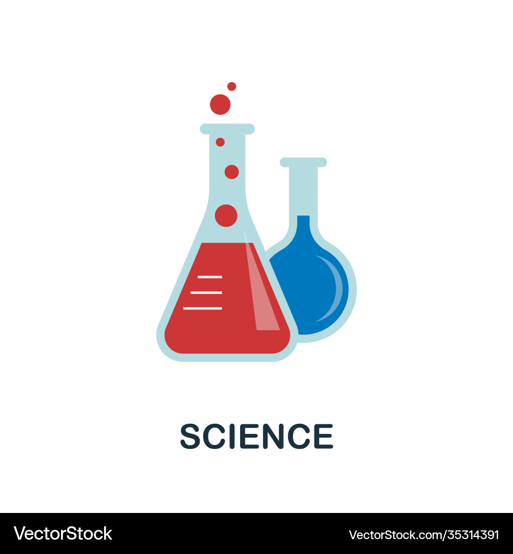 Science flat icon color simple element from stem Science flat icon color simple element from stem vector image