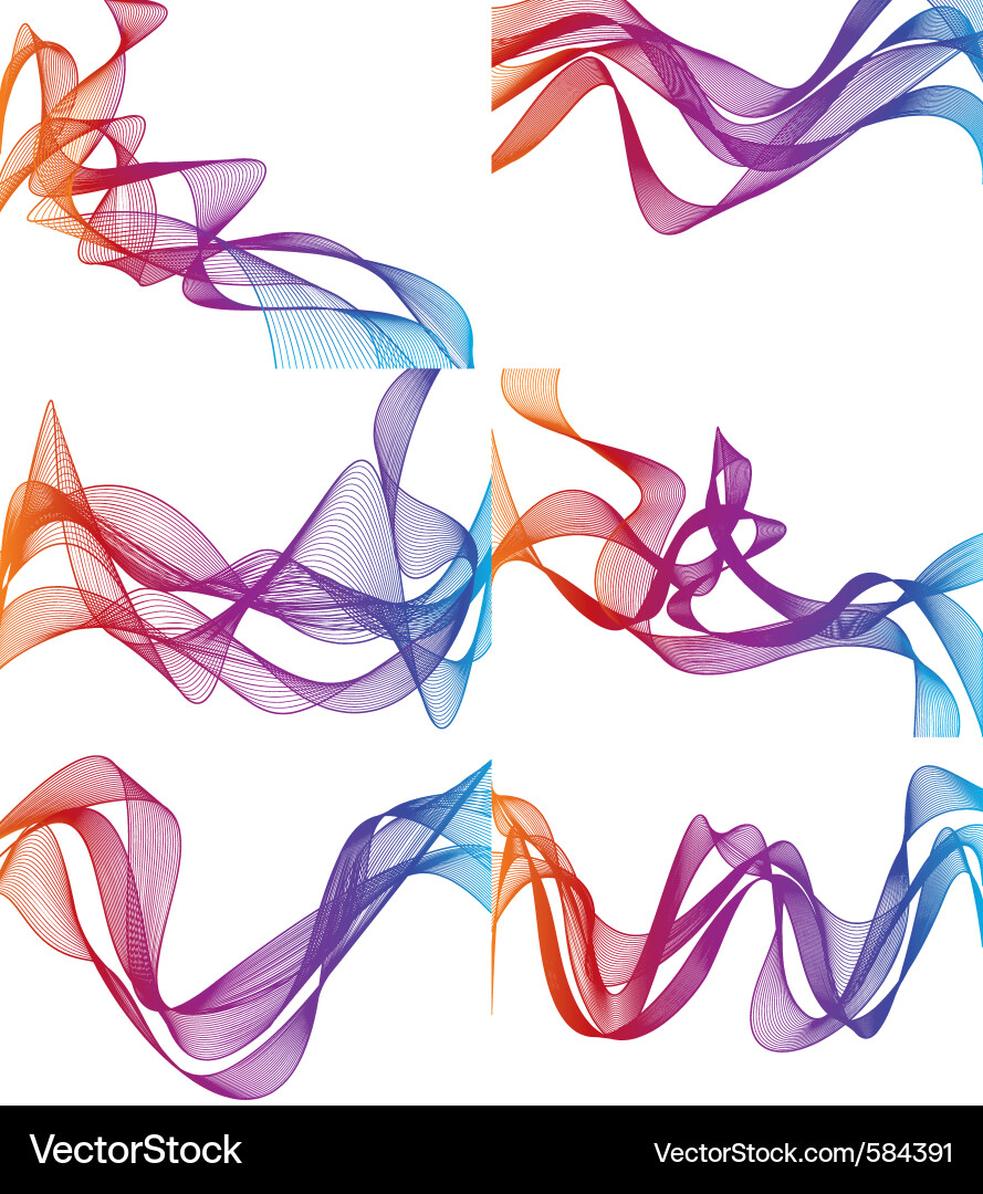 Set of abstract wave pattern backgrounds vector image