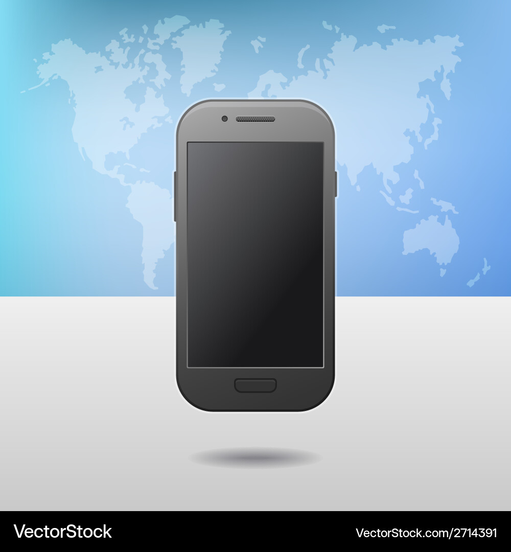 Template with touchscreen mobile phone device vector image
