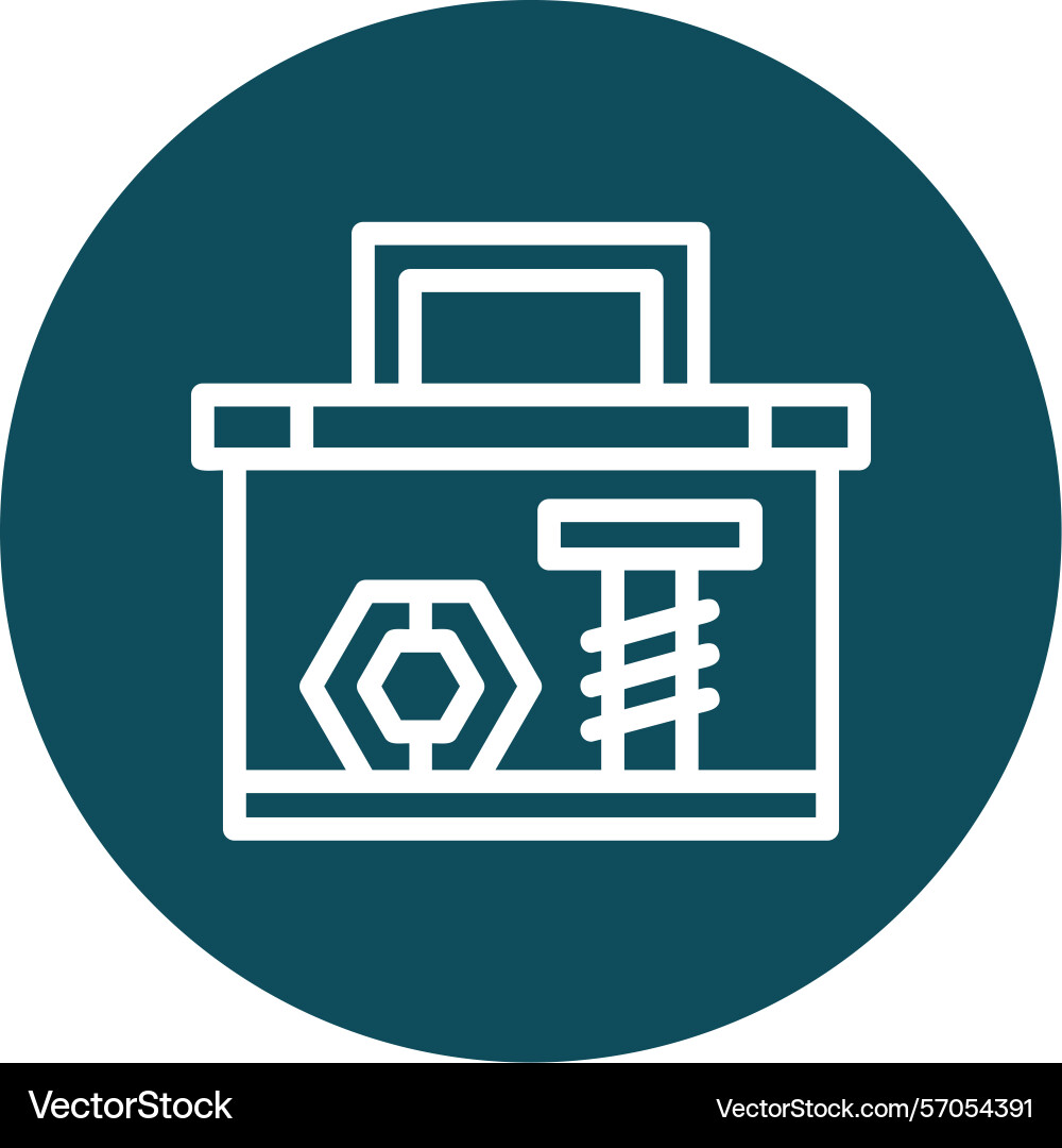 Toolbox line circle style icon design Vector Image