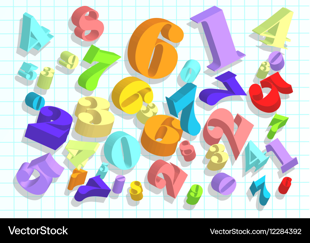 Abstract 3D Number Background Vector Image