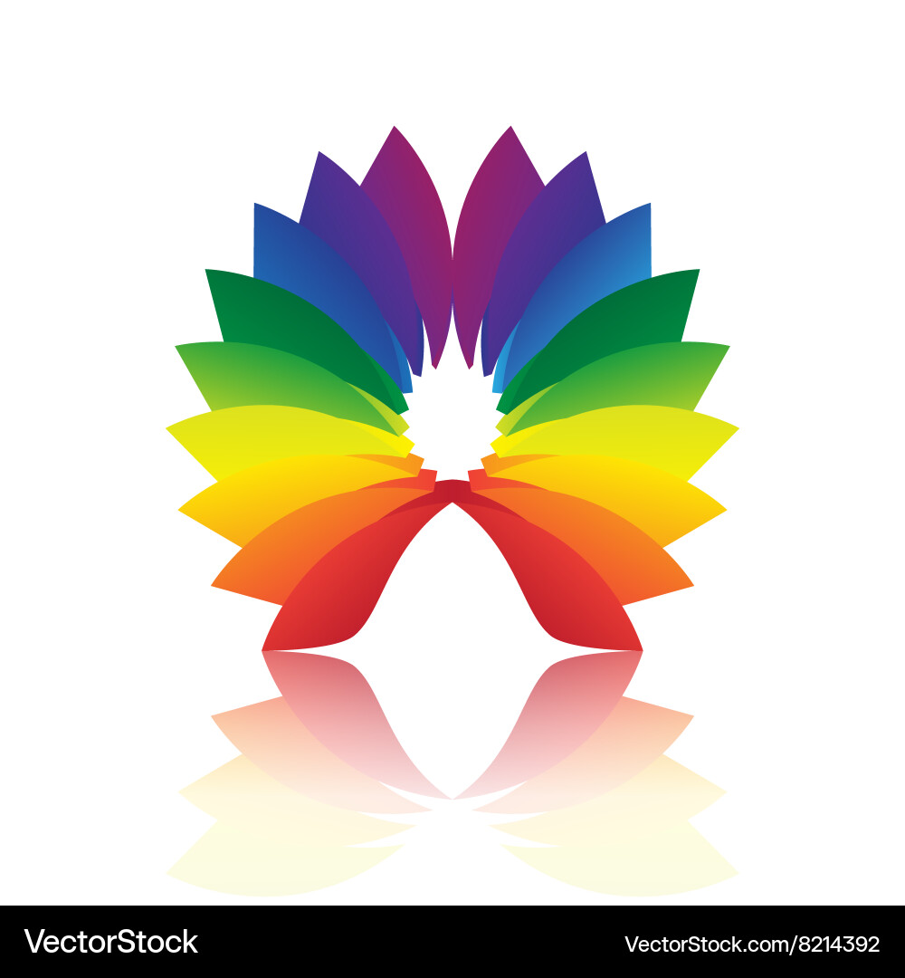 Abstract shape loop colorful icon with reflection Vector Image