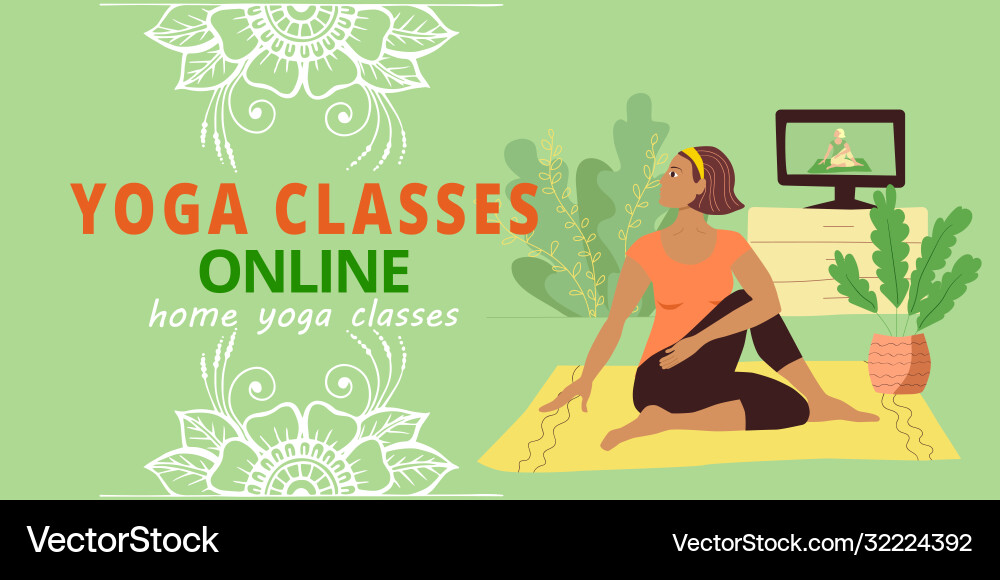 Banner for web page template meditation and yoga Vector Image