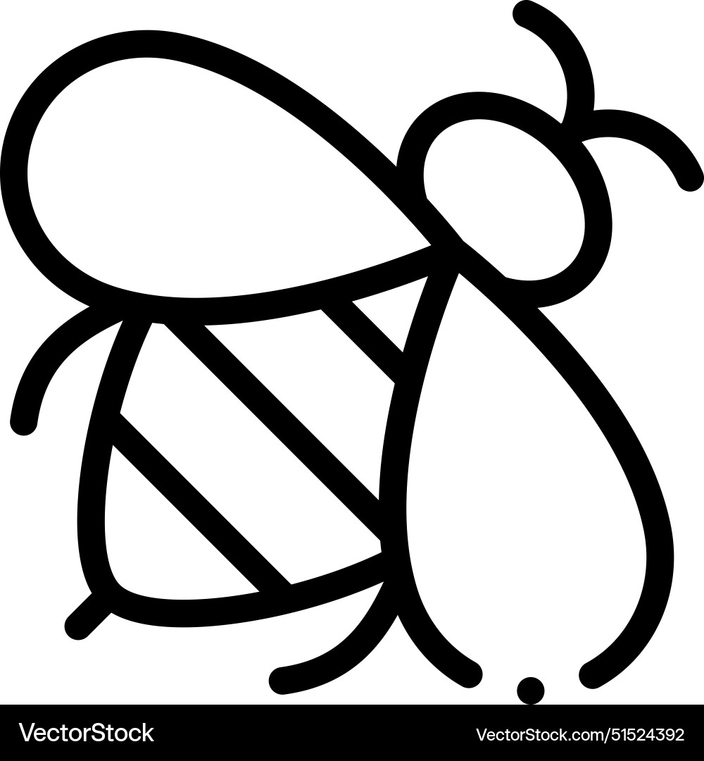 Bee icon thin linear style design isolated Bee icon thin linear style design isolated vector image