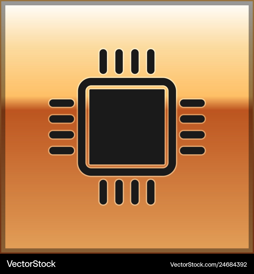 Black computer processor with microcircuits cpu Black computer processor with microcircuits cpu vector image