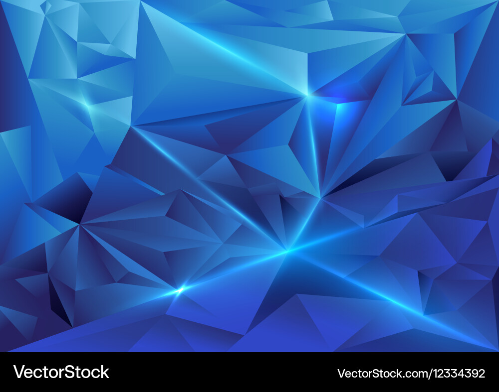 Blue abstract triangles geometric background Vector Image