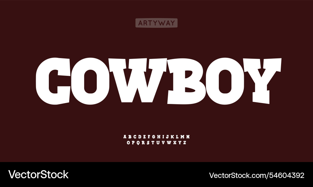Bold slab serif alphabet vintage western style Bold slab serif alphabet vintage western style vector image