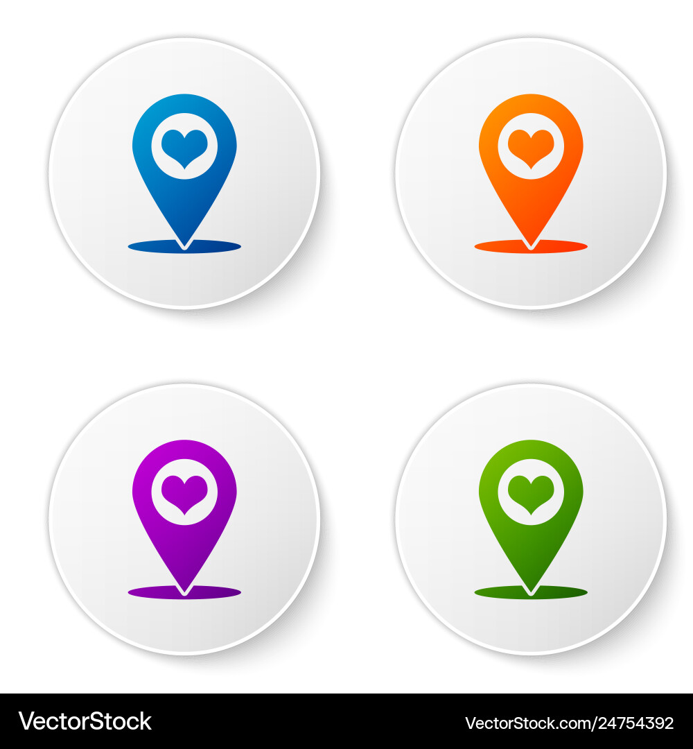 Color map pointer with heart icon isolated Color map pointer with heart icon isolated vector image