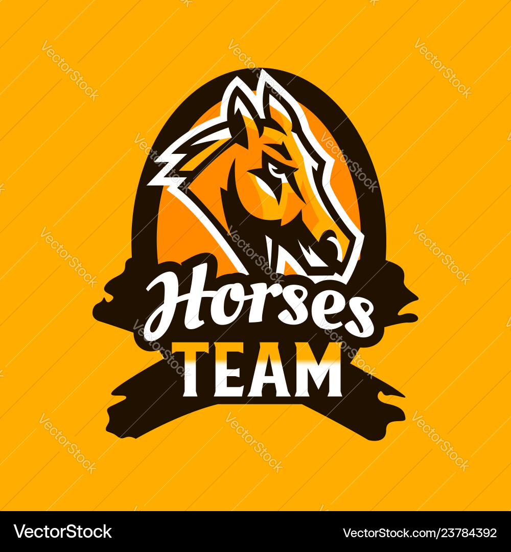 Colorful emblem badge logo horse head stallion Colorful emblem badge logo horse head stallion vector image