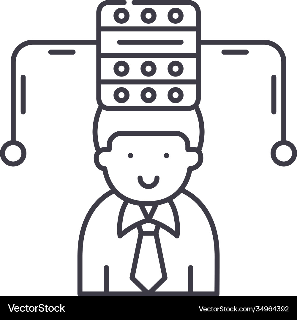 Data scientist icon linear isolated Data scientist icon linear isolated vector image