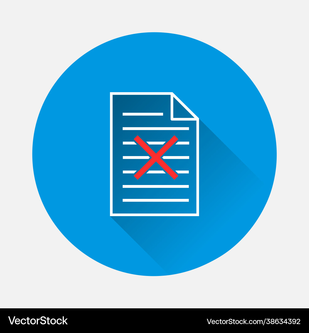 Document error icon on blue background flat image vector image