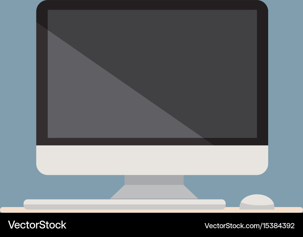 Flat computer design icon with keyboard and mouse Flat computer design icon with keyboard and mouse vector image