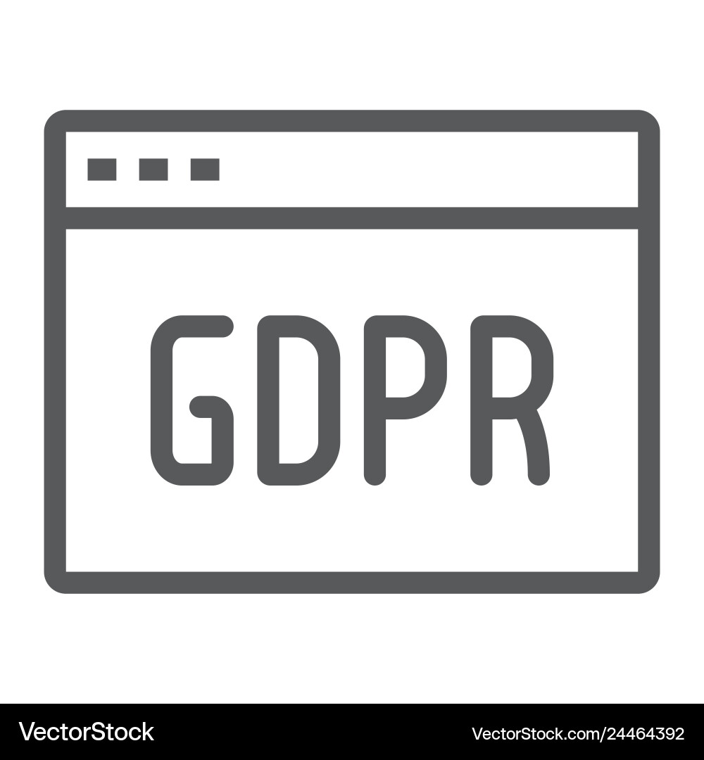 Gdpr site line icon webpage and website browser Gdpr site line icon webpage and website browser Vector Image