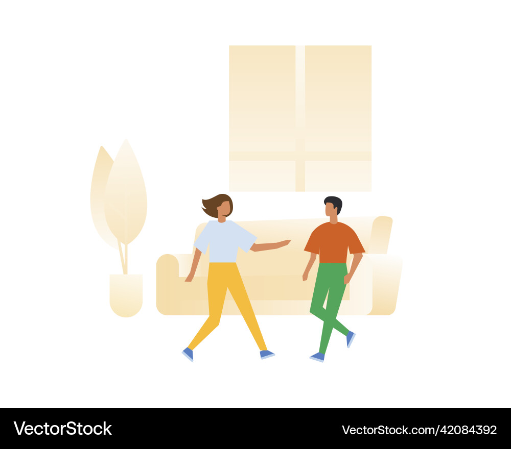 Guy and girl arguing in the living room family Guy and girl arguing in the living room family Vector Image