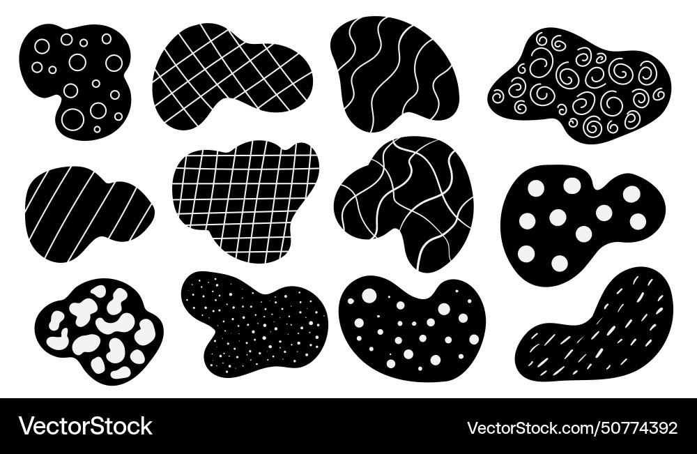 Irregular blob shape asymmetric elements Irregular blob shape asymmetric elements vector image