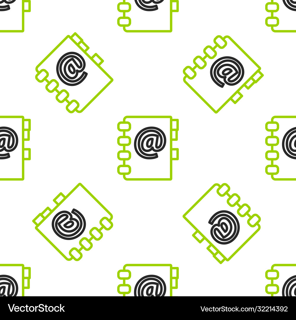 Line address book icon isolated seamless pattern Vector Image
