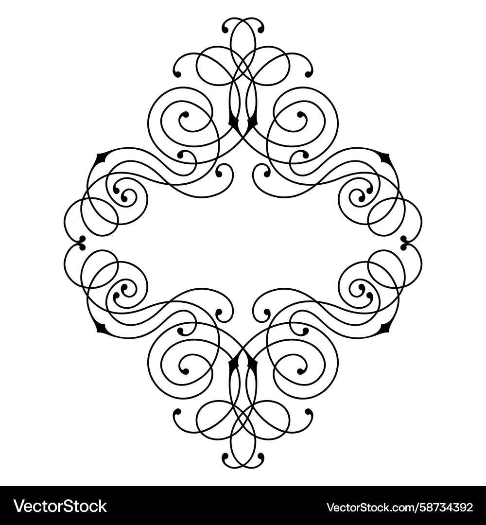 Line curl frame modern decorative linear Line curl frame modern decorative linear Vector Image