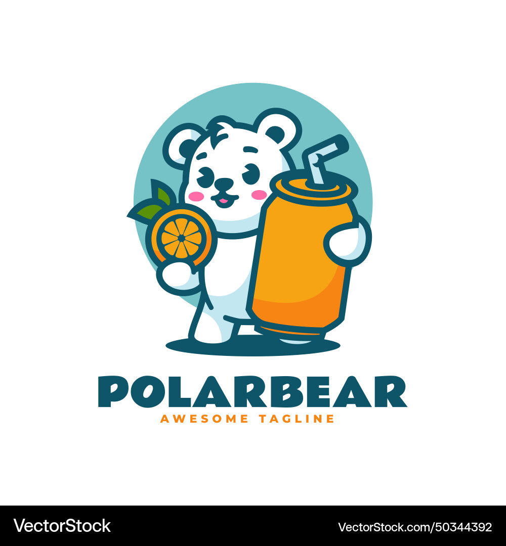Logo Eisbär Maskottchen Stil Logo Eisbär Maskottchen Stil vektorbild