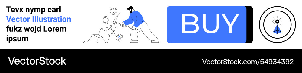 Man with hammer breaking rocks and large buy Man with hammer breaking rocks and large buy vector image