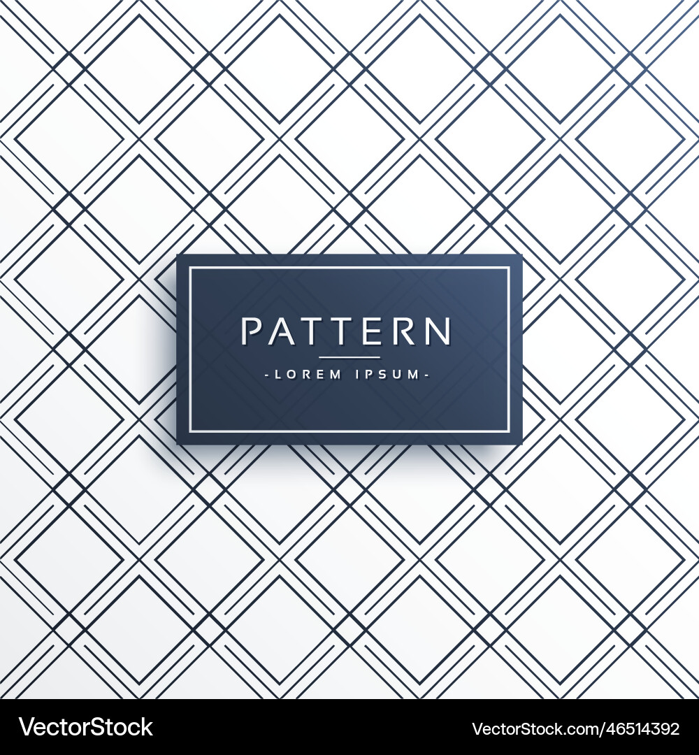 Minimal diamond shape line pattern background vector image