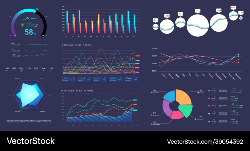 Modern Data Presentation Chart Vector Image
