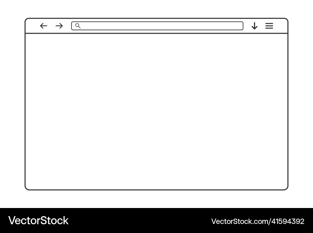 Outline browser frame web window Vector Image
