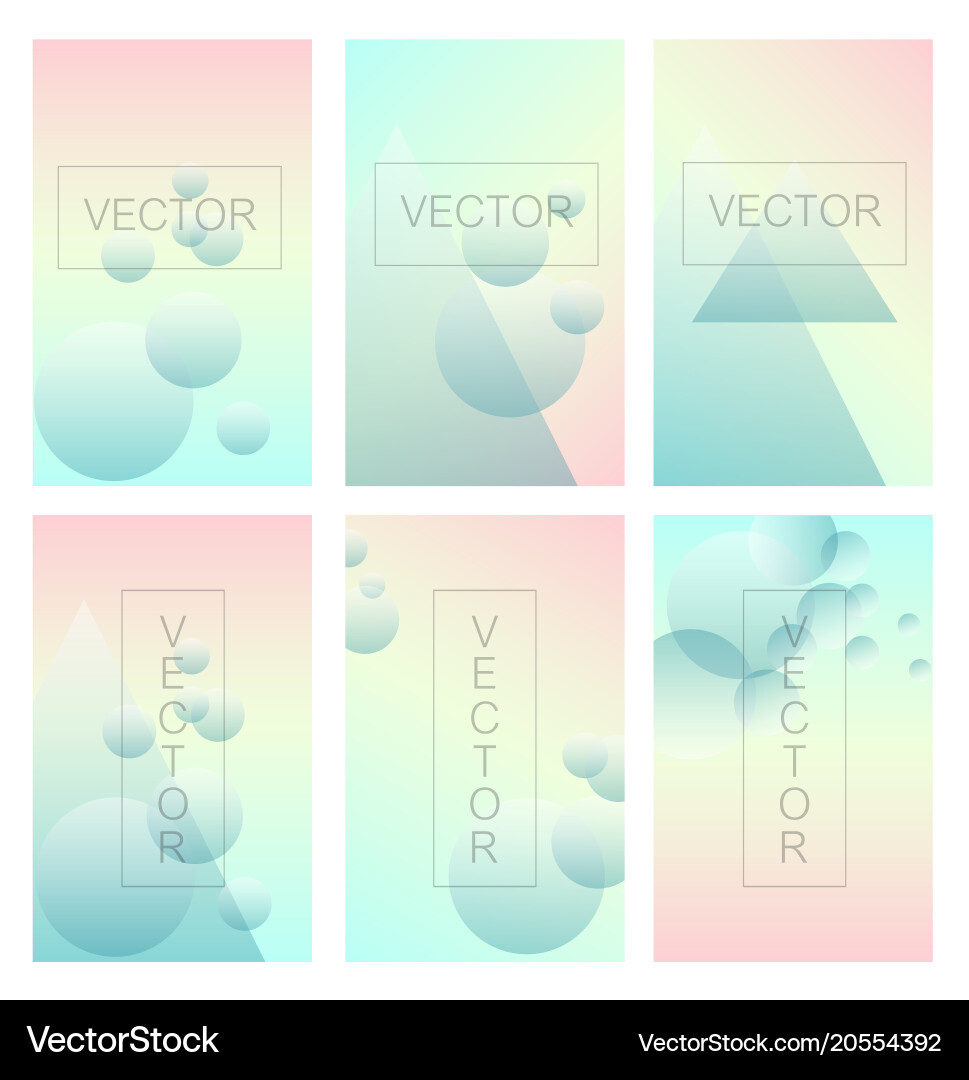 Screen gradient set with abstract background Vector Image