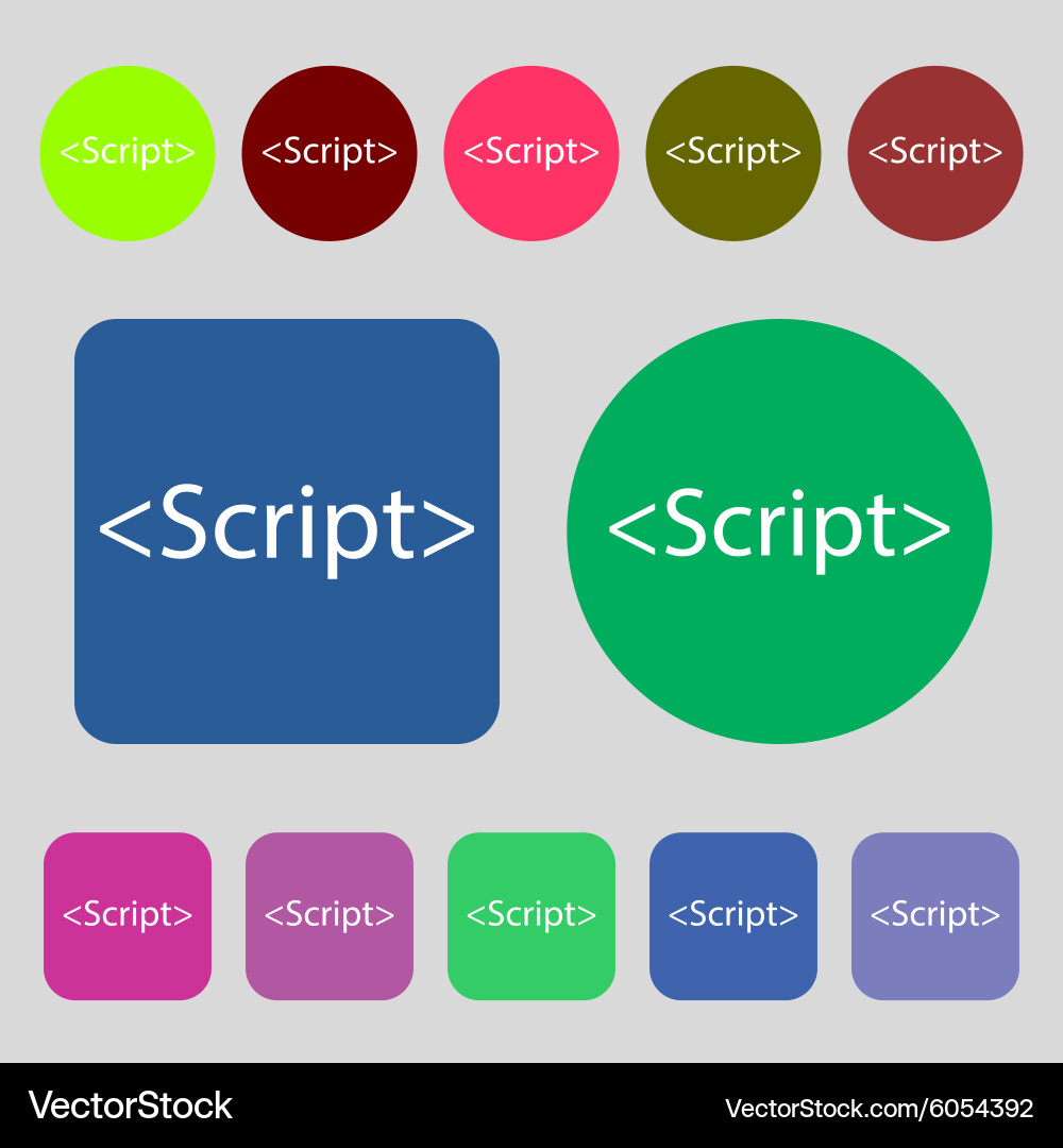 Script sign icon javascript code symbol 12 colored vector image
