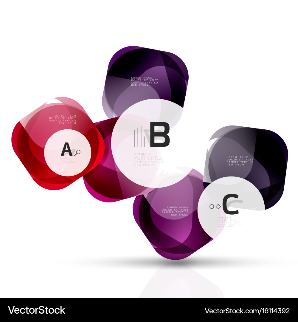 Shiny blank web option boxes vector image