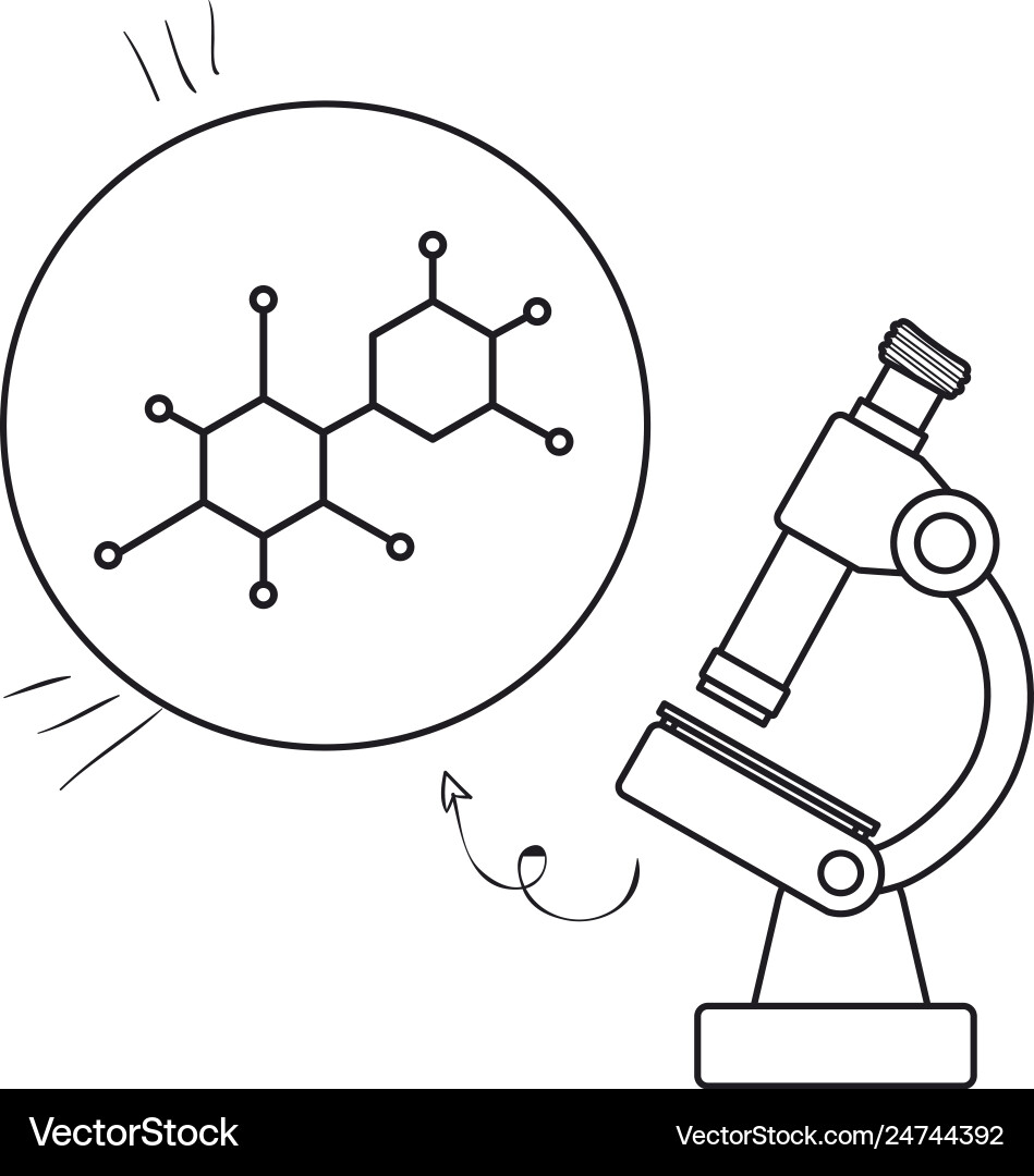 Structure molecular with microscope Structure molecular with microscope Vector Image