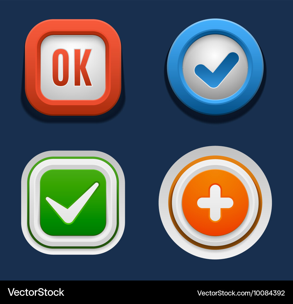 Web buttons set Vector Image