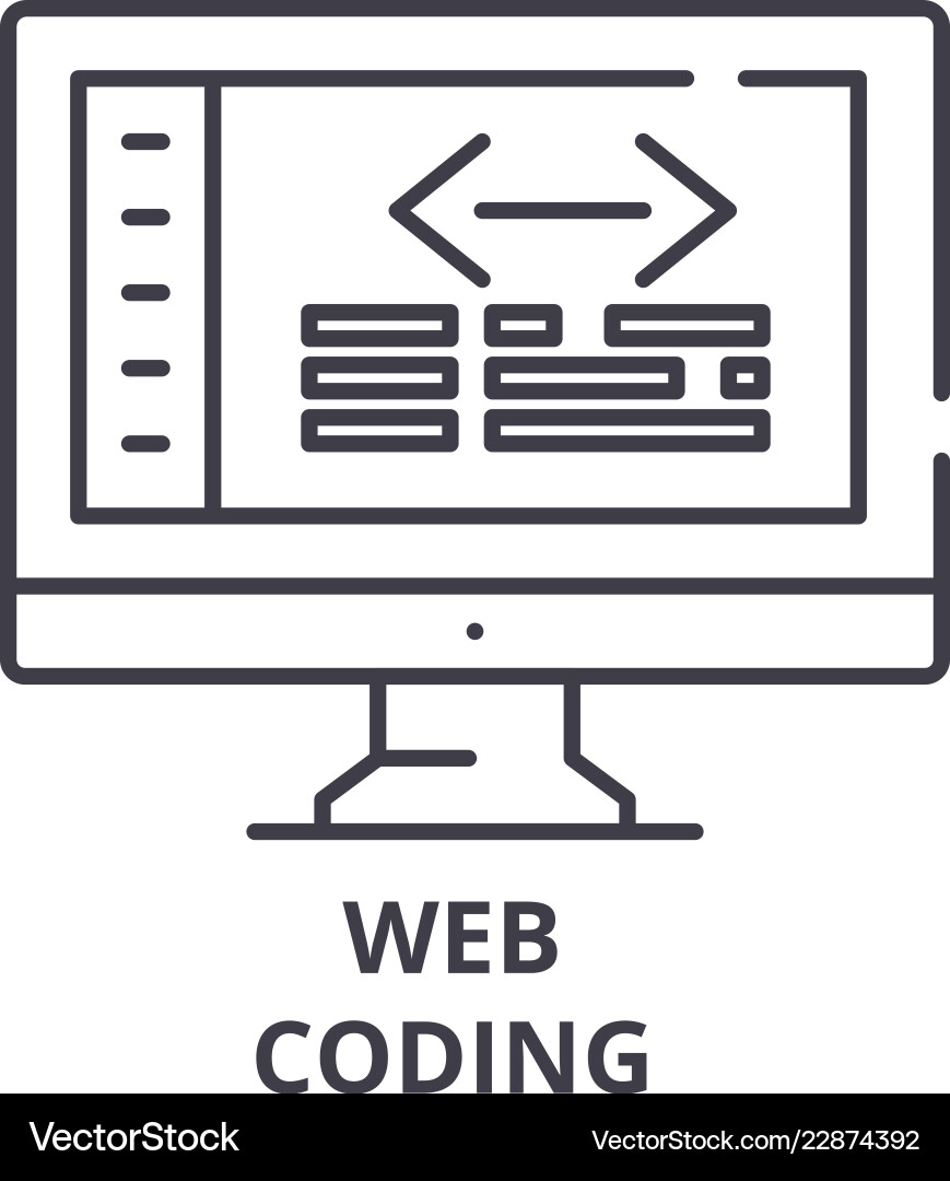 Web coding line icon concept Web coding line icon concept vector image