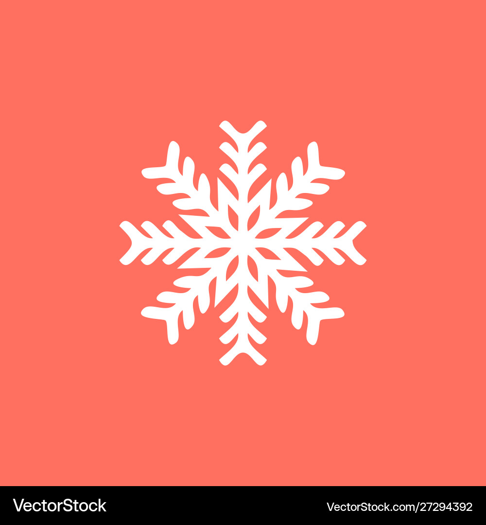 White snowflake on a red background White snowflake on a red background vector image