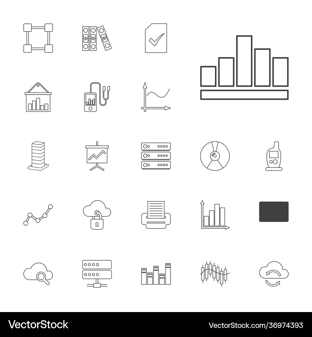 22 data icons vector image