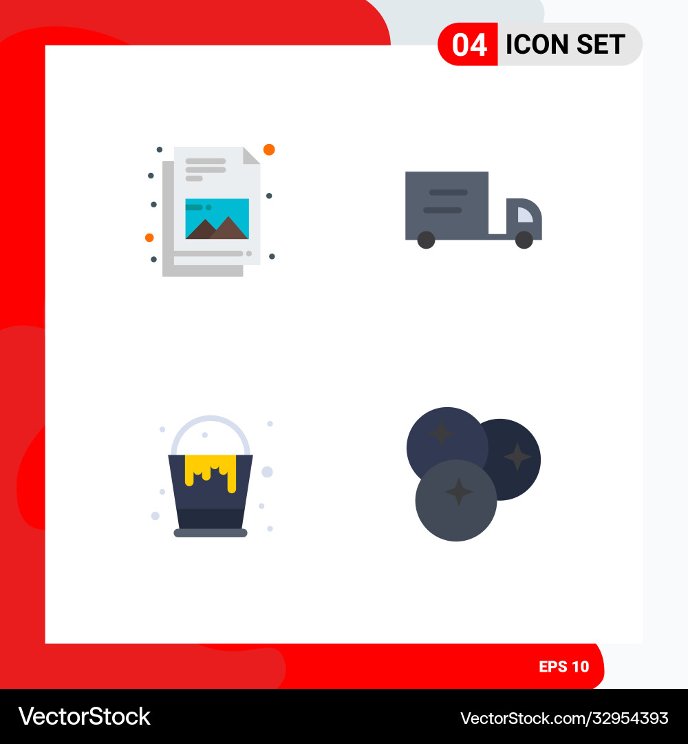 4 universal flat icons set for web and mobile vector image