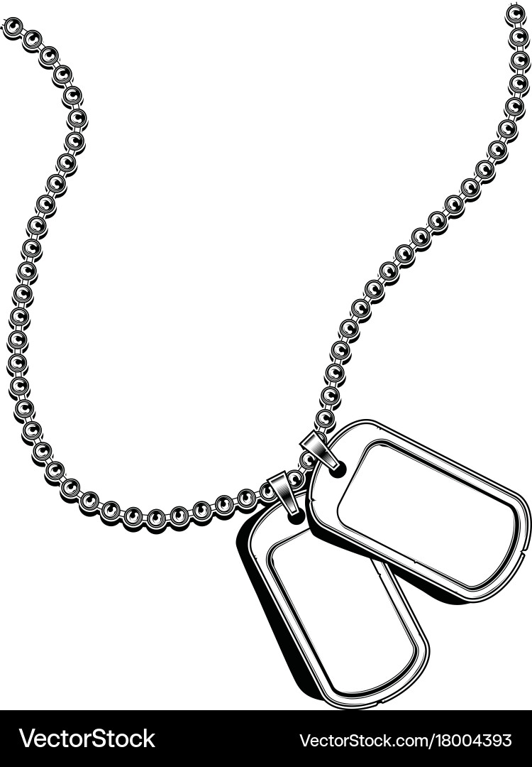 Army Name Tag Chain Vector Image