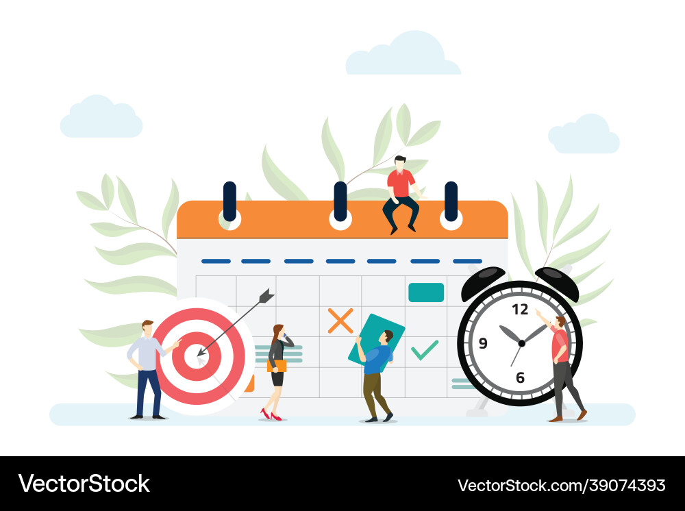 Business planning concept with people manage Business planning concept with people manage vector image