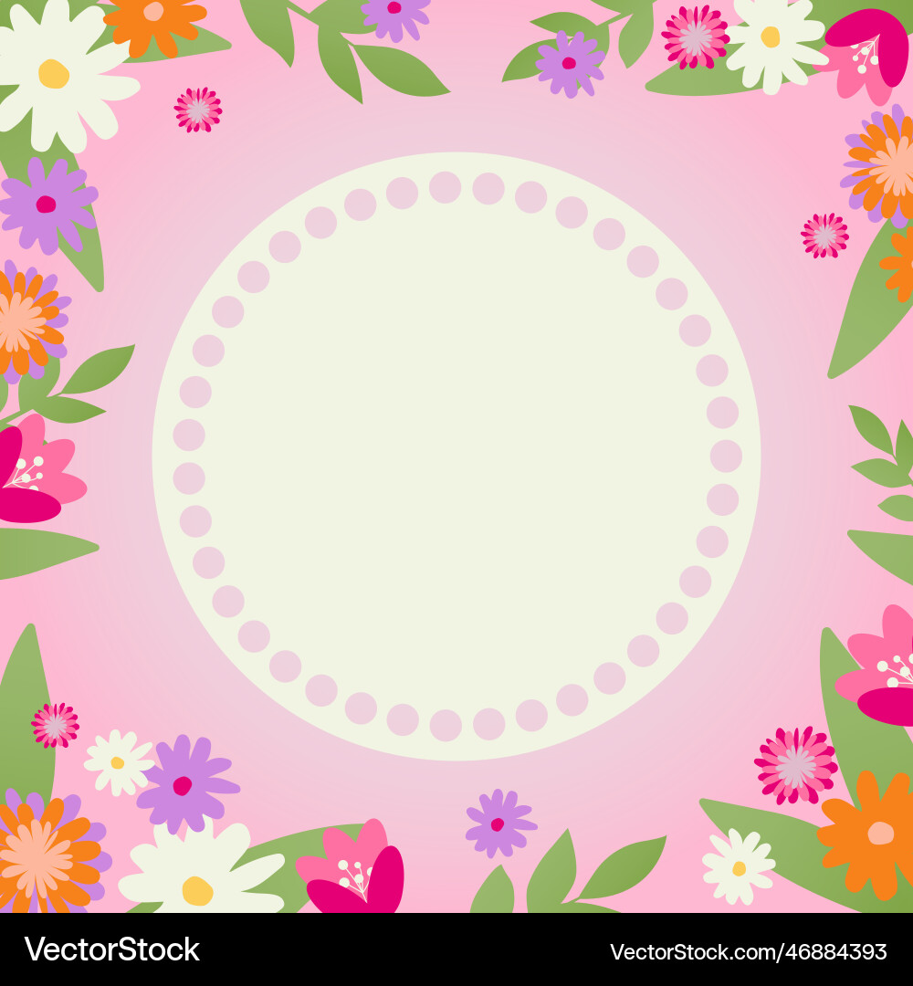 Circular frame spring template with copy Circular frame spring template with copy Vector Image