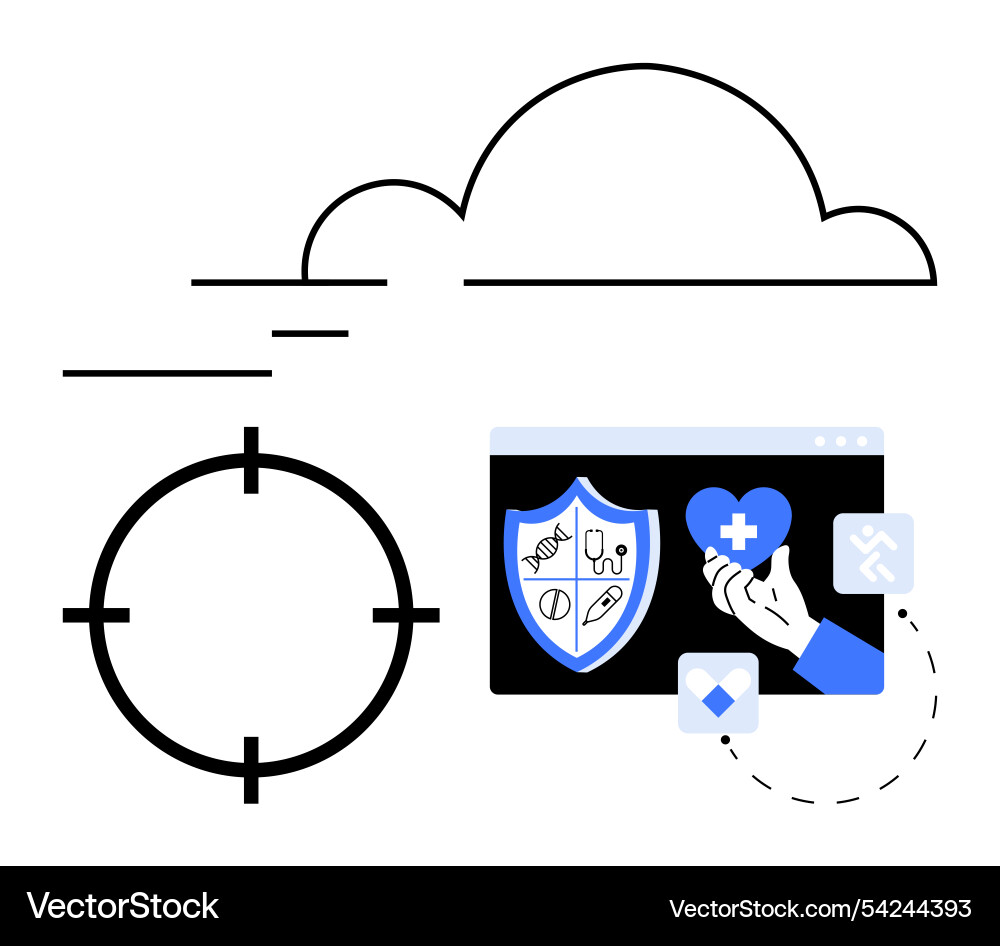 Cloud-basierte Gesundheitsdienste mit gezielten Cloud-basierte Gesundheitsdienste mit gezielten vektorbild