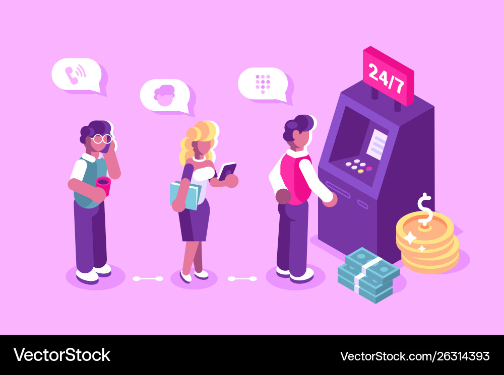 Concept atm for web page Vector Image