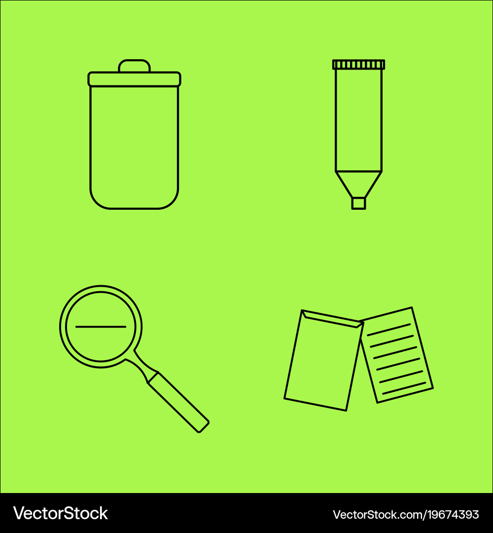 Design elements simple linear outline icon set vector image