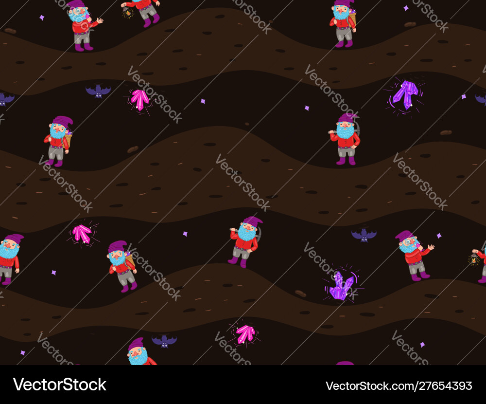 Dwarves in dungeon seamless pattern graphics Dwarves in dungeon seamless pattern graphics vector image