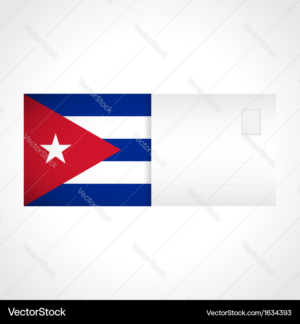 Envelope with cuban flag card Vector Image