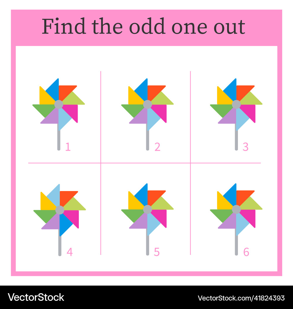 Find the odd one out visual logic puzzle vector image