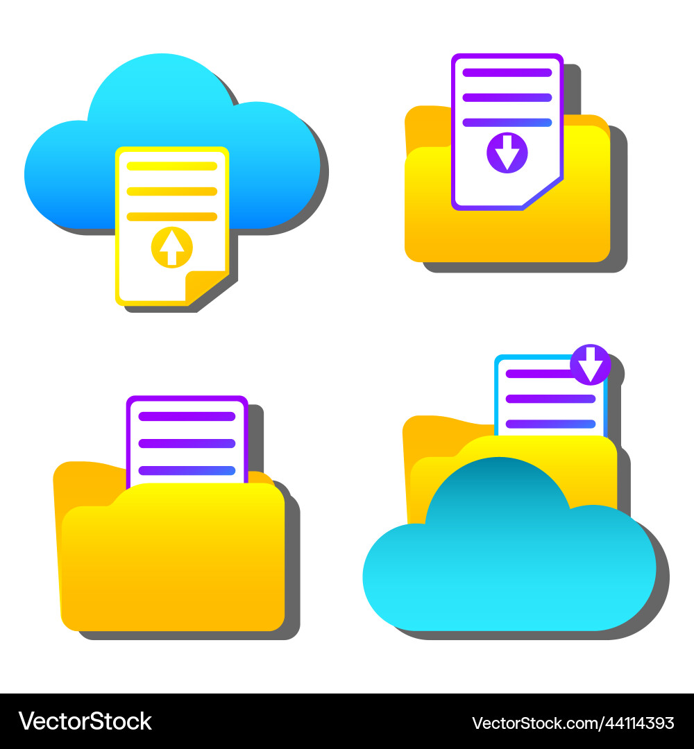Flat picture with upload cloud files Flat picture with upload cloud files vector image